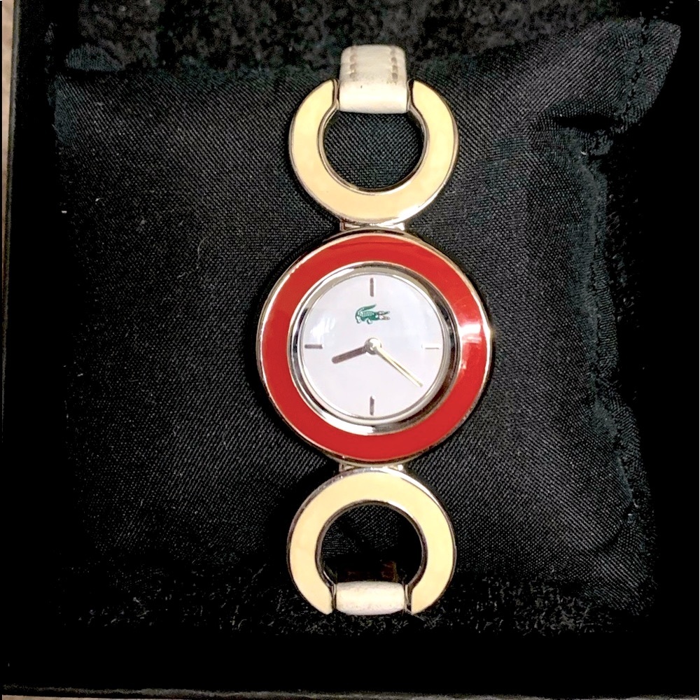 Lacoste white leather women’s watch